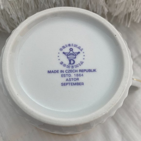 September Porcelain Coffee Mug Original Crown D Czech Bohemia Astor - Picture 4 of 5